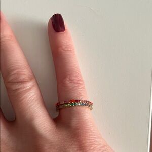 Rainbow stacking Multicolor gemstone Rings